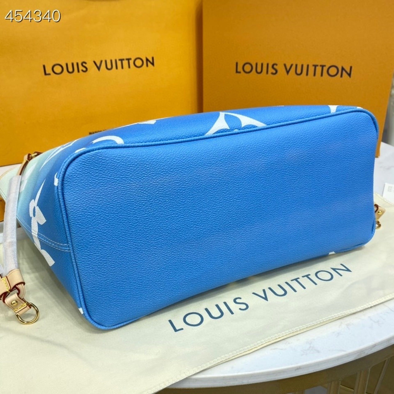 Top Quality Neverfull MM Tote Bag Monogram Giant Canvas Blue For Women,  Shoulder Bags 12.2in/31cm Top Quality M45678