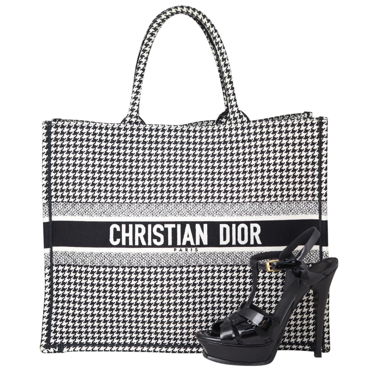 Dior Houndstooth Book Tote