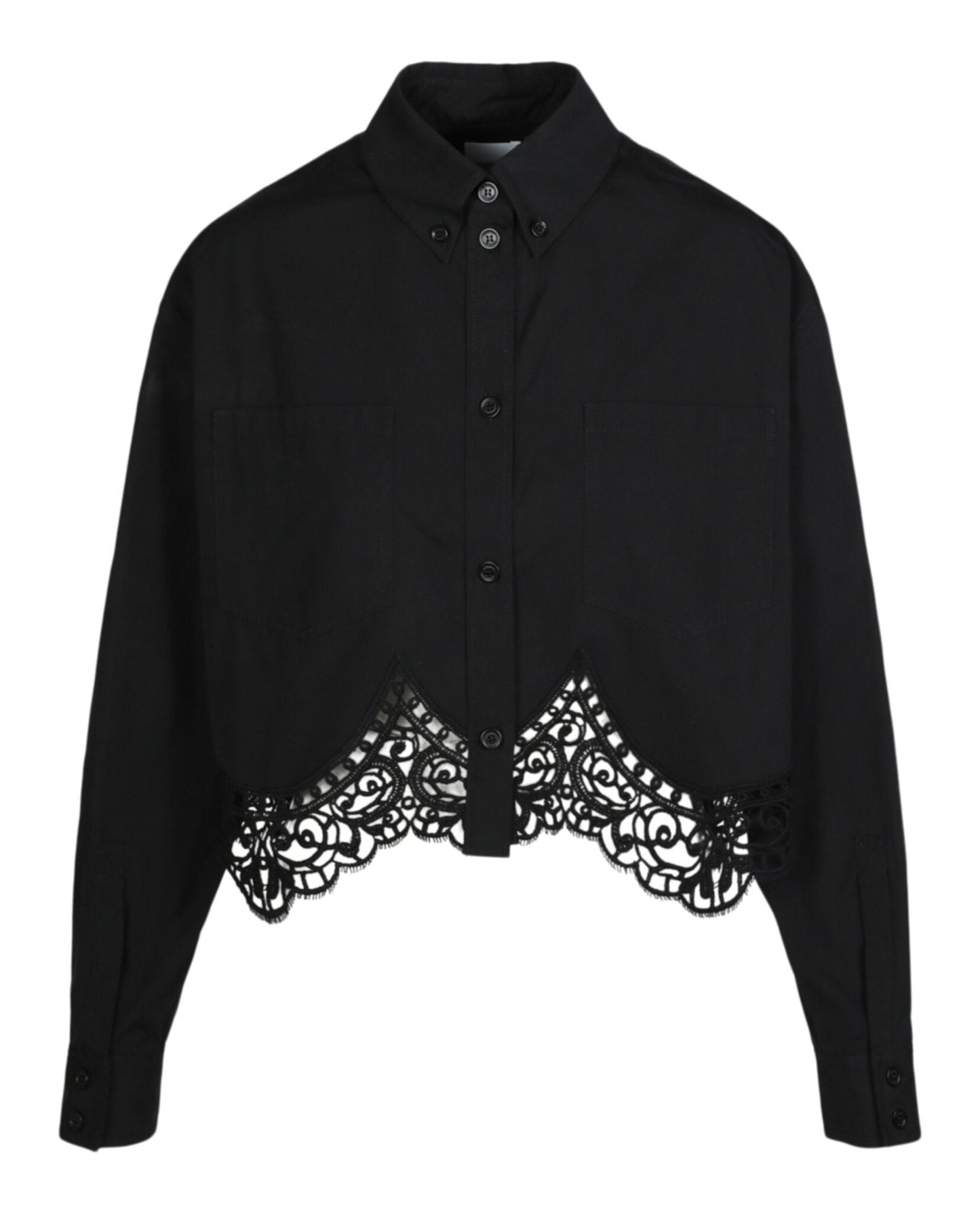 Burberry Womens Cropped Lace Hem Blo