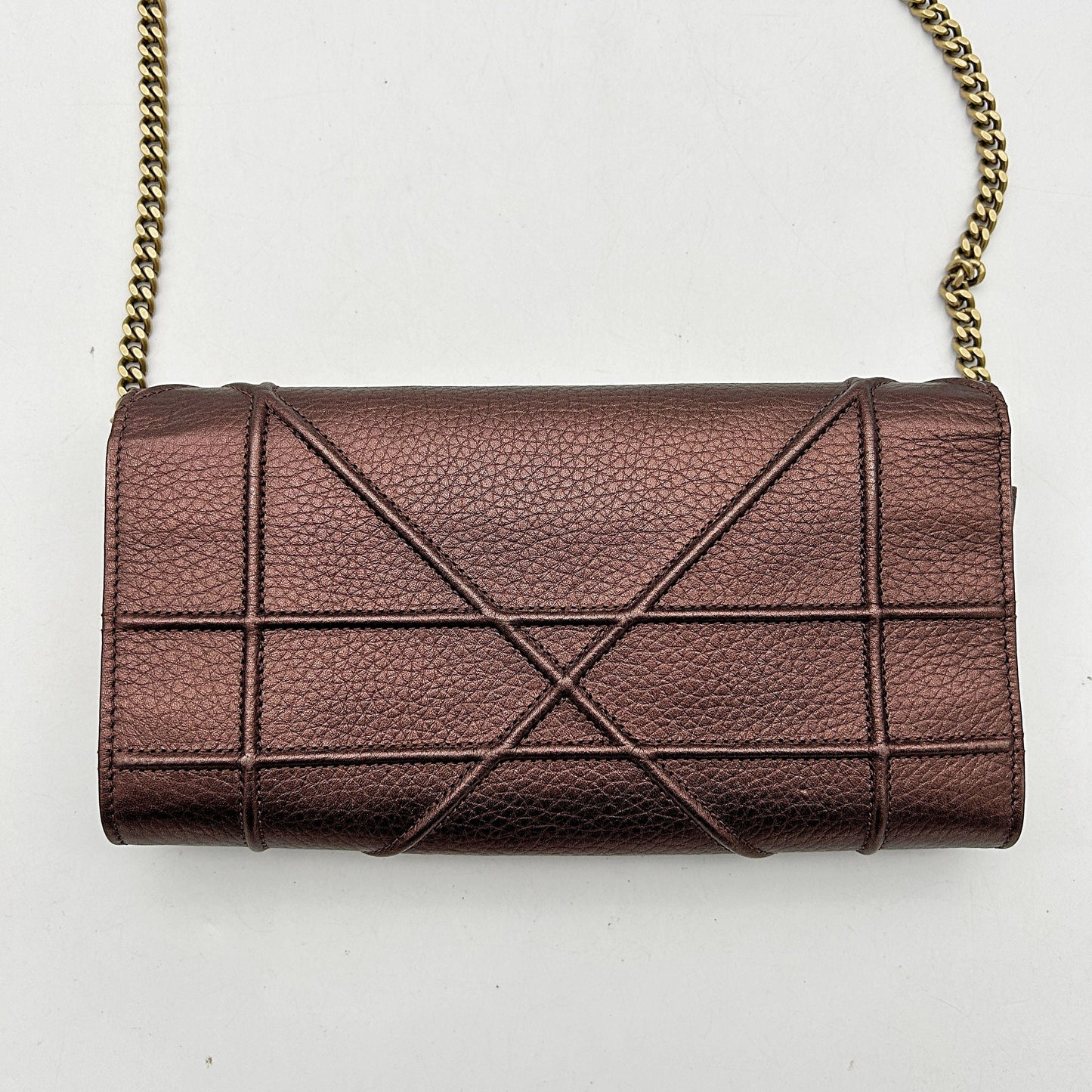 Dior Metallic Bronze Leather Diorama Wallet on Chain Dior 2506042408