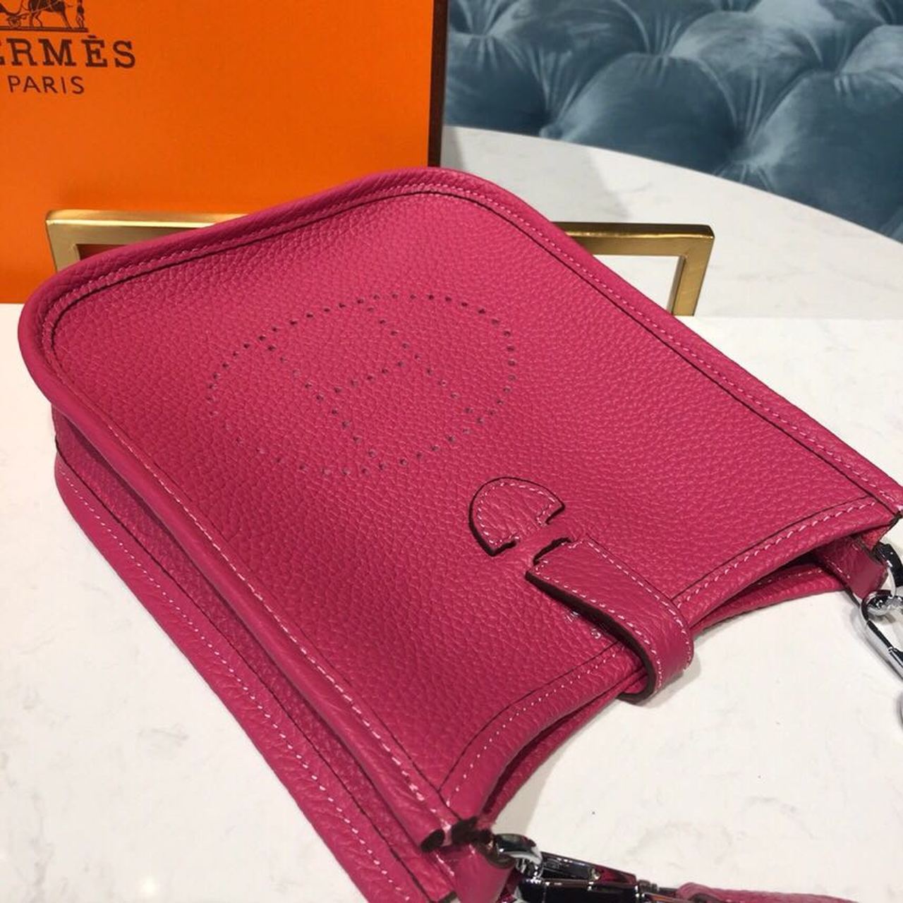 Top Quality Evelyne II TPM Bag Hot Pink For Women SiTop Qualityer Toned Hardware 7.9in/20cm