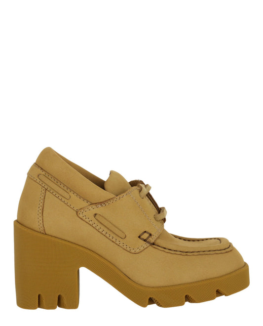 Burberry Womens Stride Leather Heeled Loafers