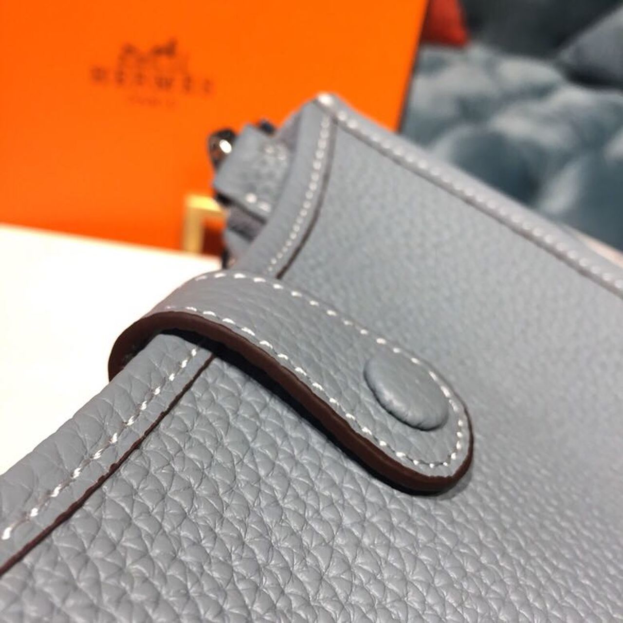 Top Quality Evelyne II TPM Bag Light Blue For Women SiTop Qualityer Toned Hardware 7.9in/20cm