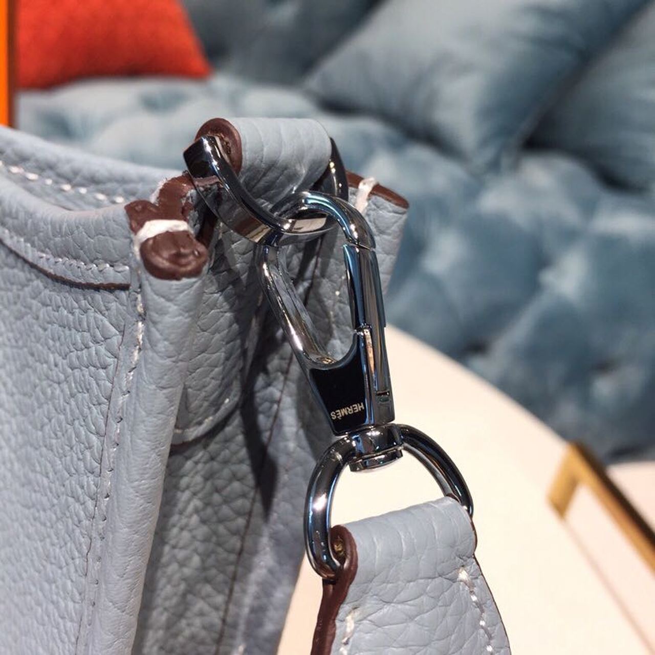 Top Quality Evelyne II TPM Bag Light Blue For Women SiTop Qualityer Toned Hardware 7.9in/20cm