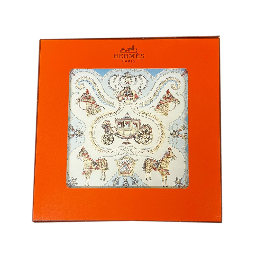 HERMES scarf silk Light blue Carre90 Women  d