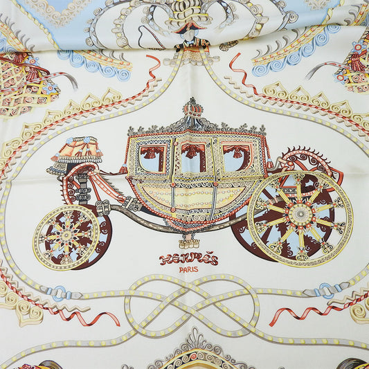 HERMES scarf silk Light blue Carre90 Women  d