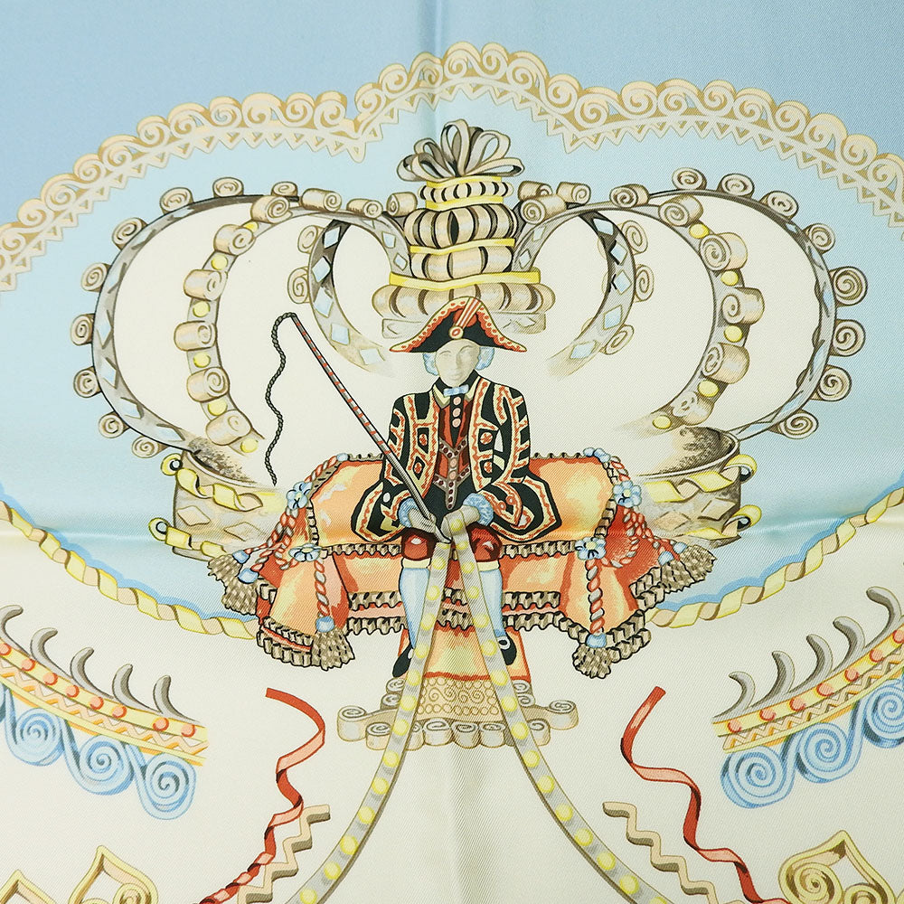 HERMES scarf silk Light blue Carre90 Women  d