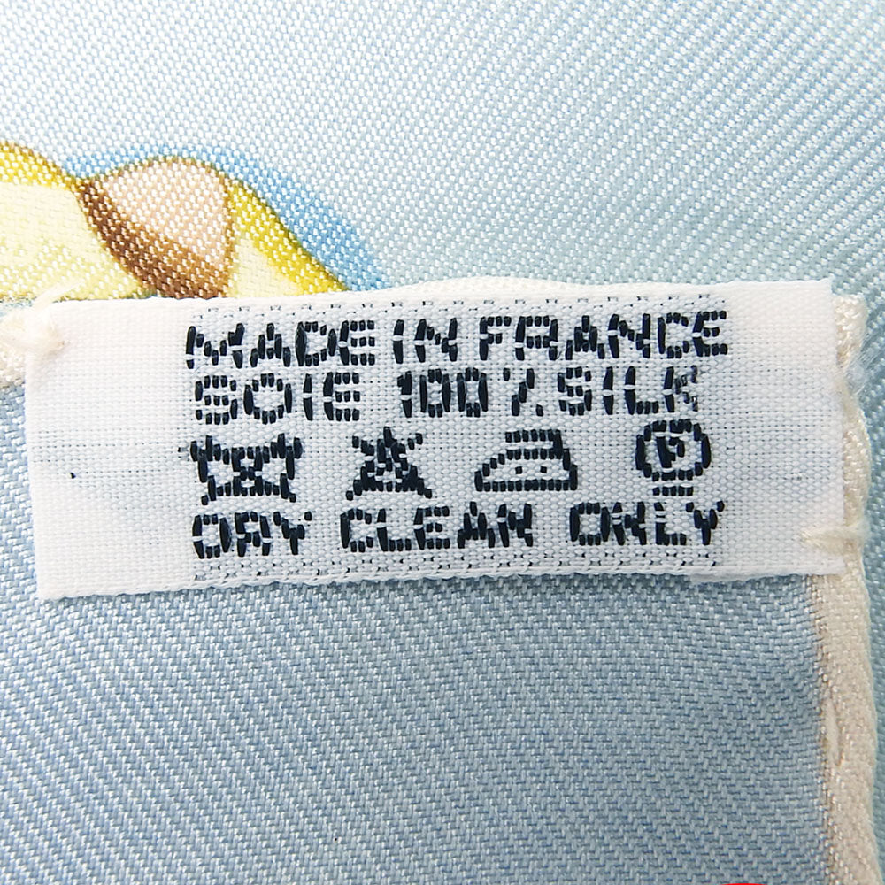 HERMES scarf silk Light blue Carre90 Women  d