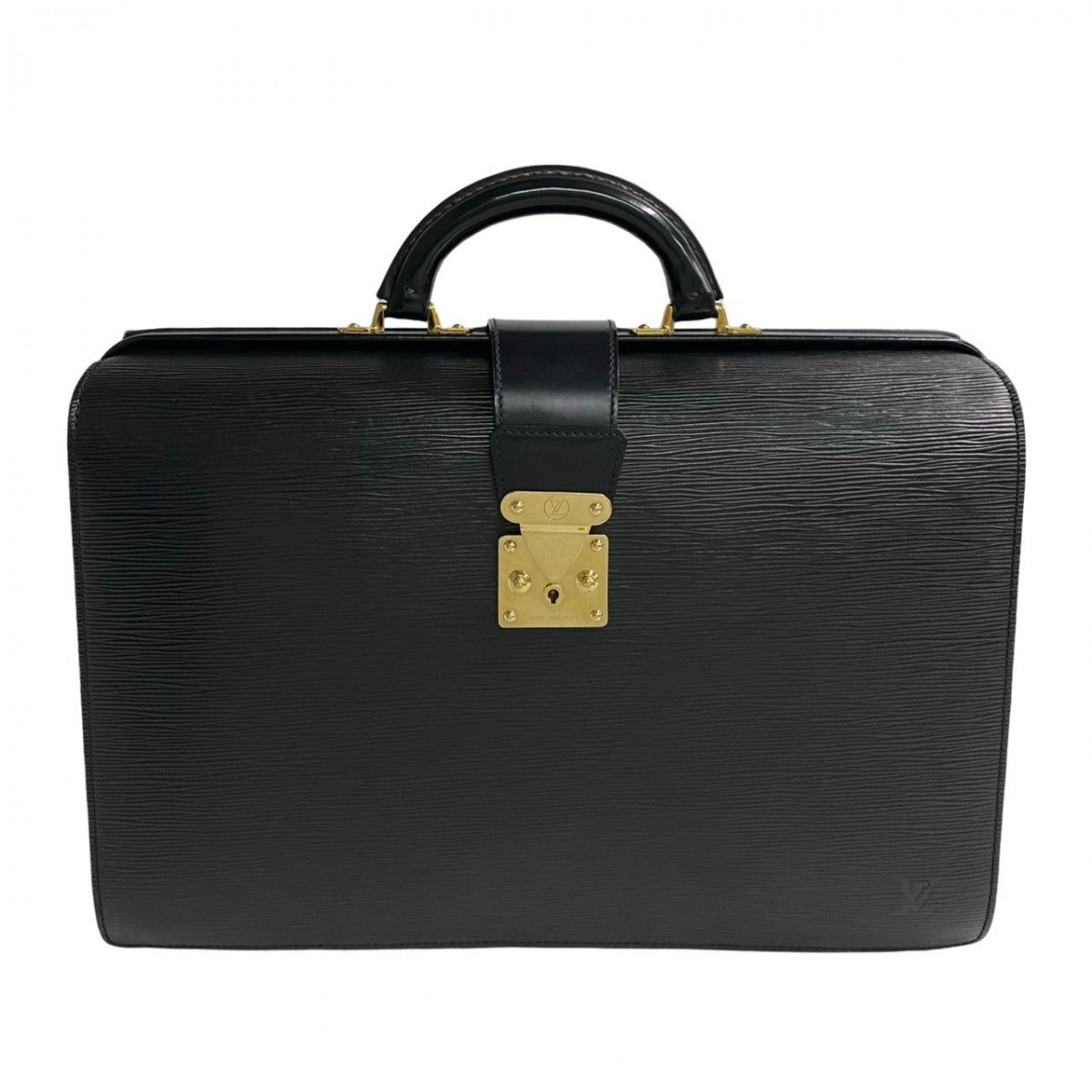 LOUIS VUITTON Business bag leather black Epi Cerviet Fermoire mens  d