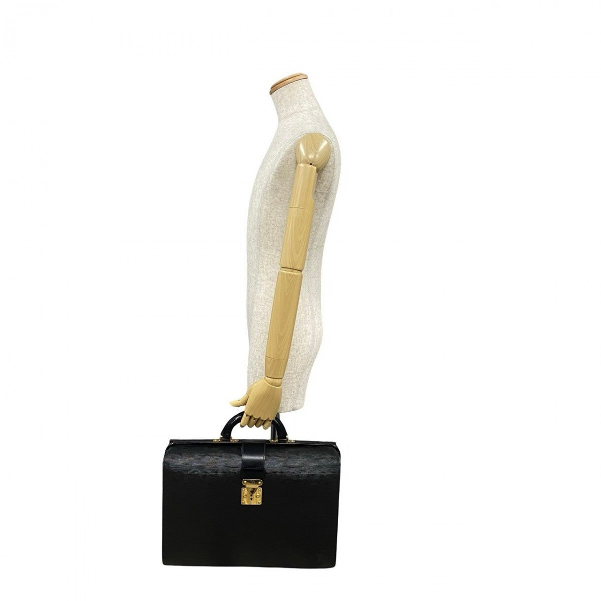 LOUIS VUITTON Business bag leather black Epi Cerviet Fermoire mens  d