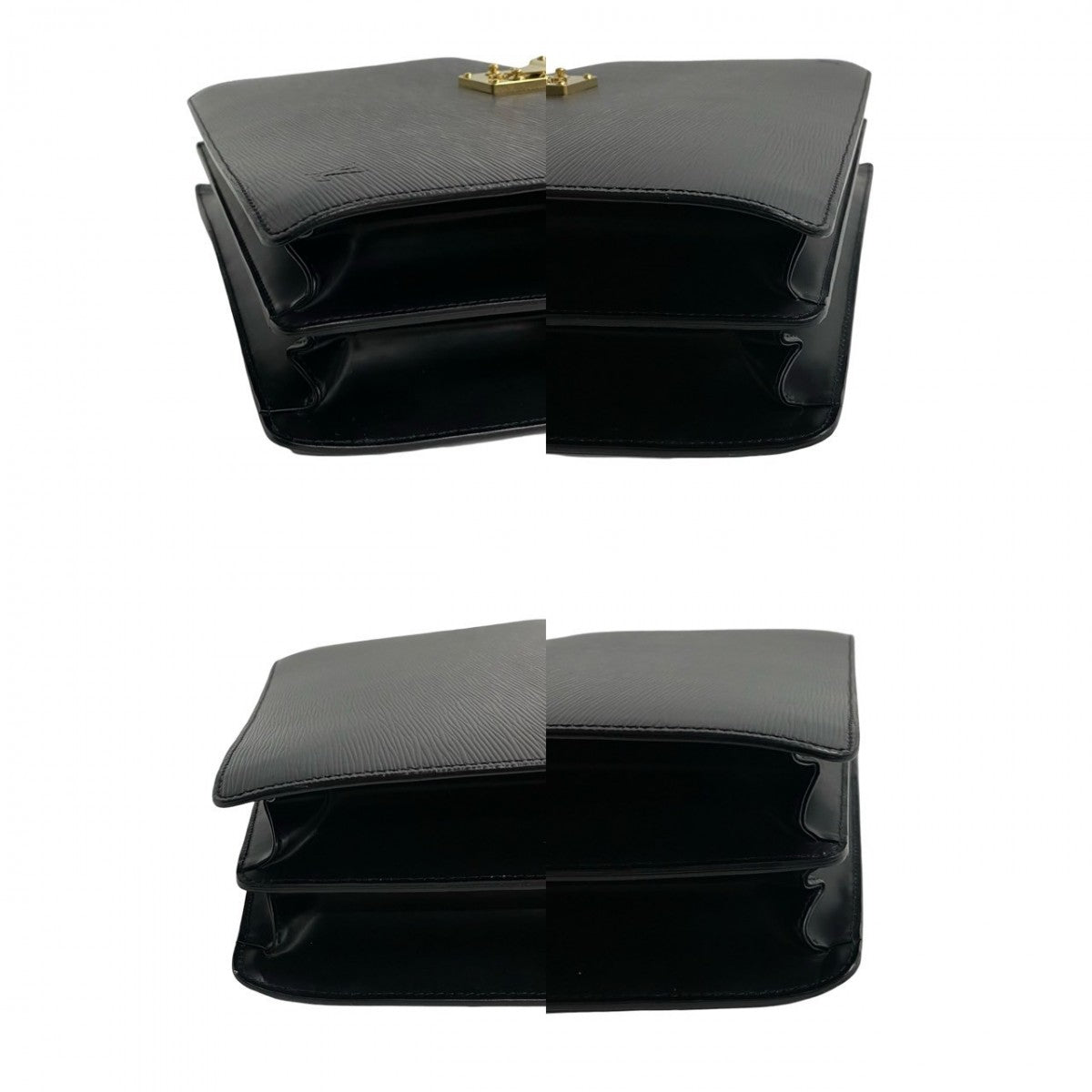 LOUIS VUITTON Business bag leather black Epi Cerviet Fermoire mens  d
