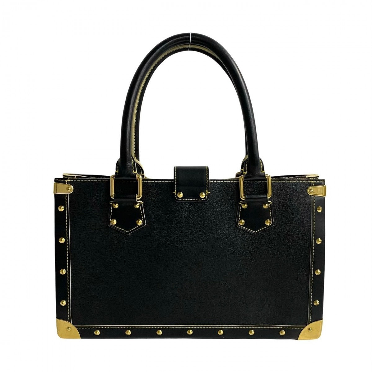 LOUIS VUITTON Handbag leather black logo Metal Shari Fabello Women  d