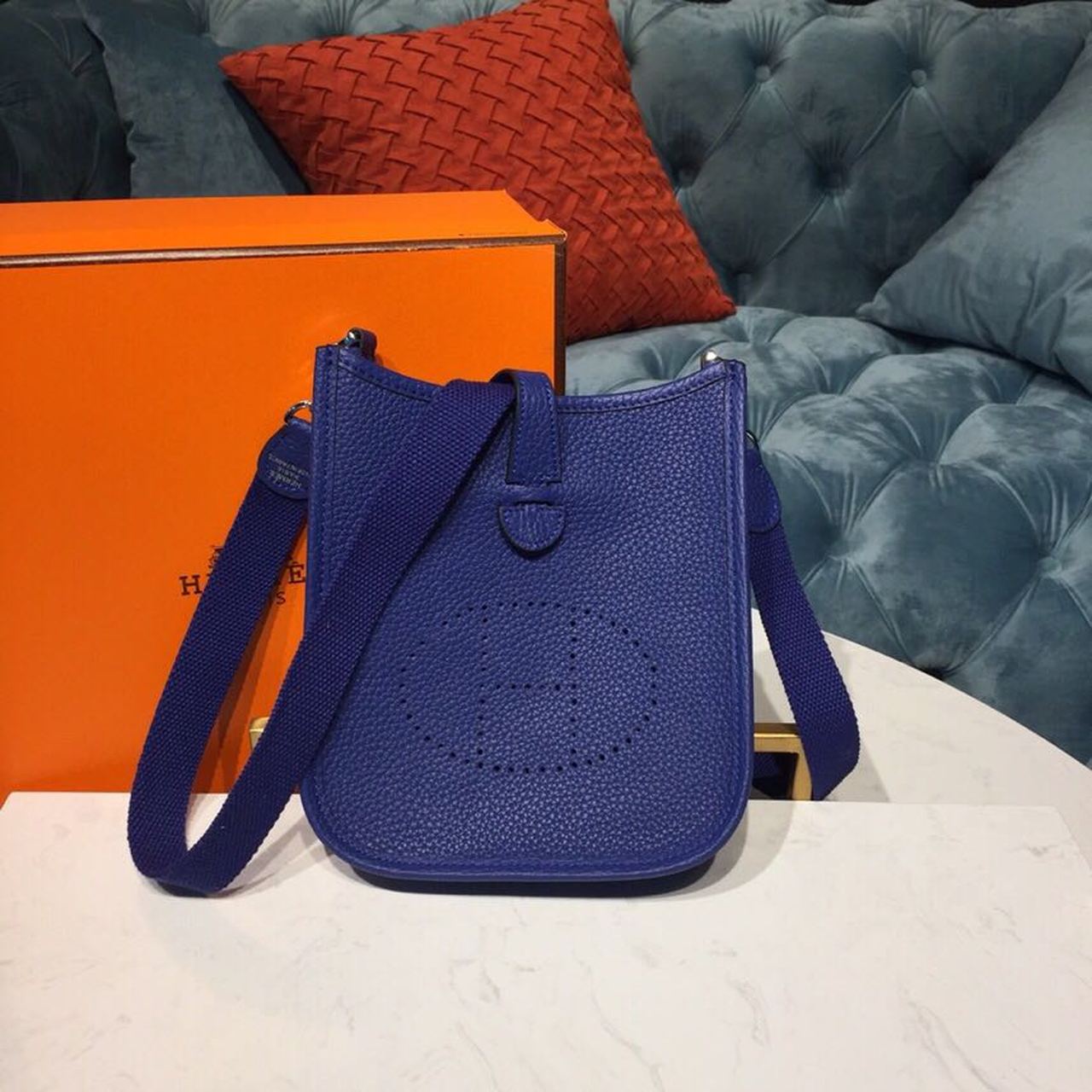 Top Quality Evelyne II TPM Bag Violet For Women SiTop Qualityer Toned Hardware 7.9in/20cm