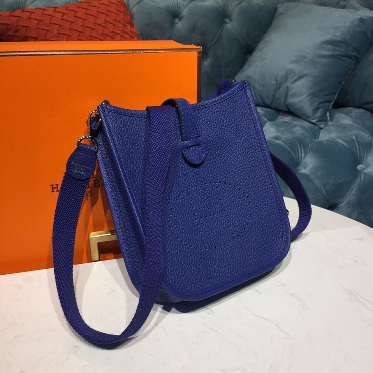 Top Quality Evelyne II TPM Bag Violet For Women SiTop Qualityer Toned Hardware 7.9in/20cm