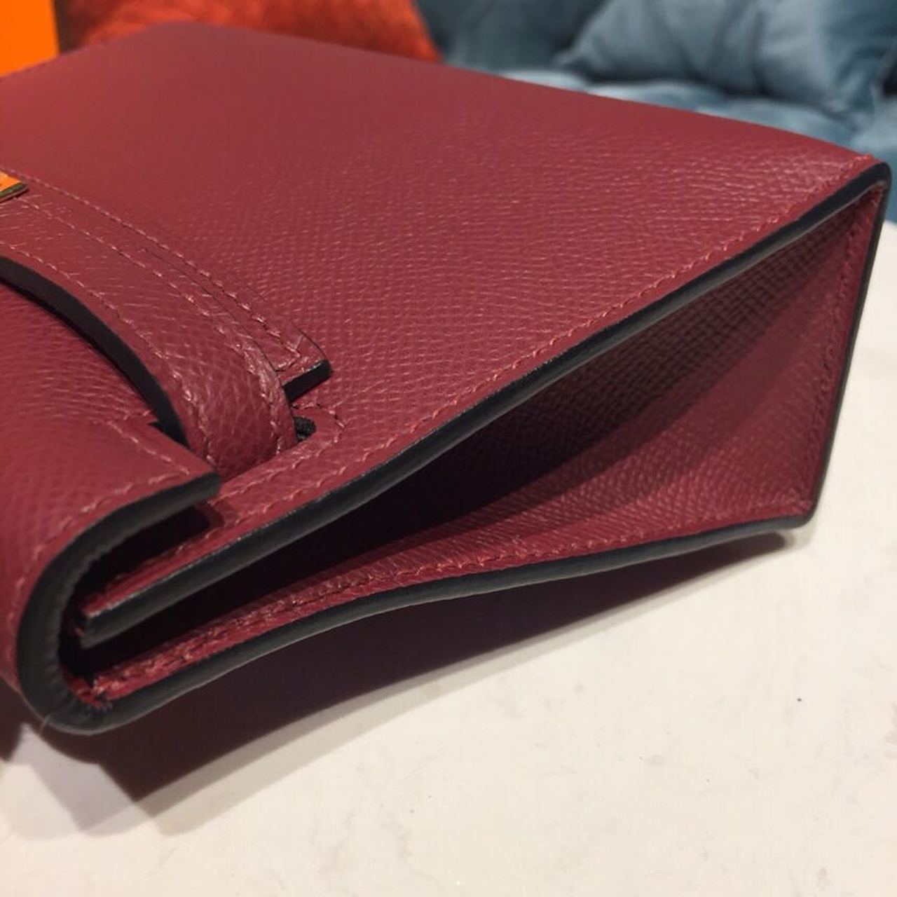 Top Quality Mini Kelly Burgundy For Women Gold Toned Hardware 7.5in/19cm
