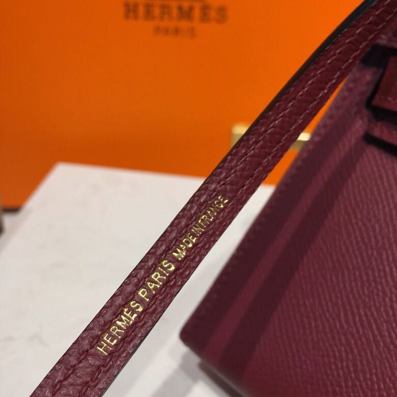 Top Quality Mini Kelly Burgundy For Women Gold Toned Hardware 7.5in/19cm