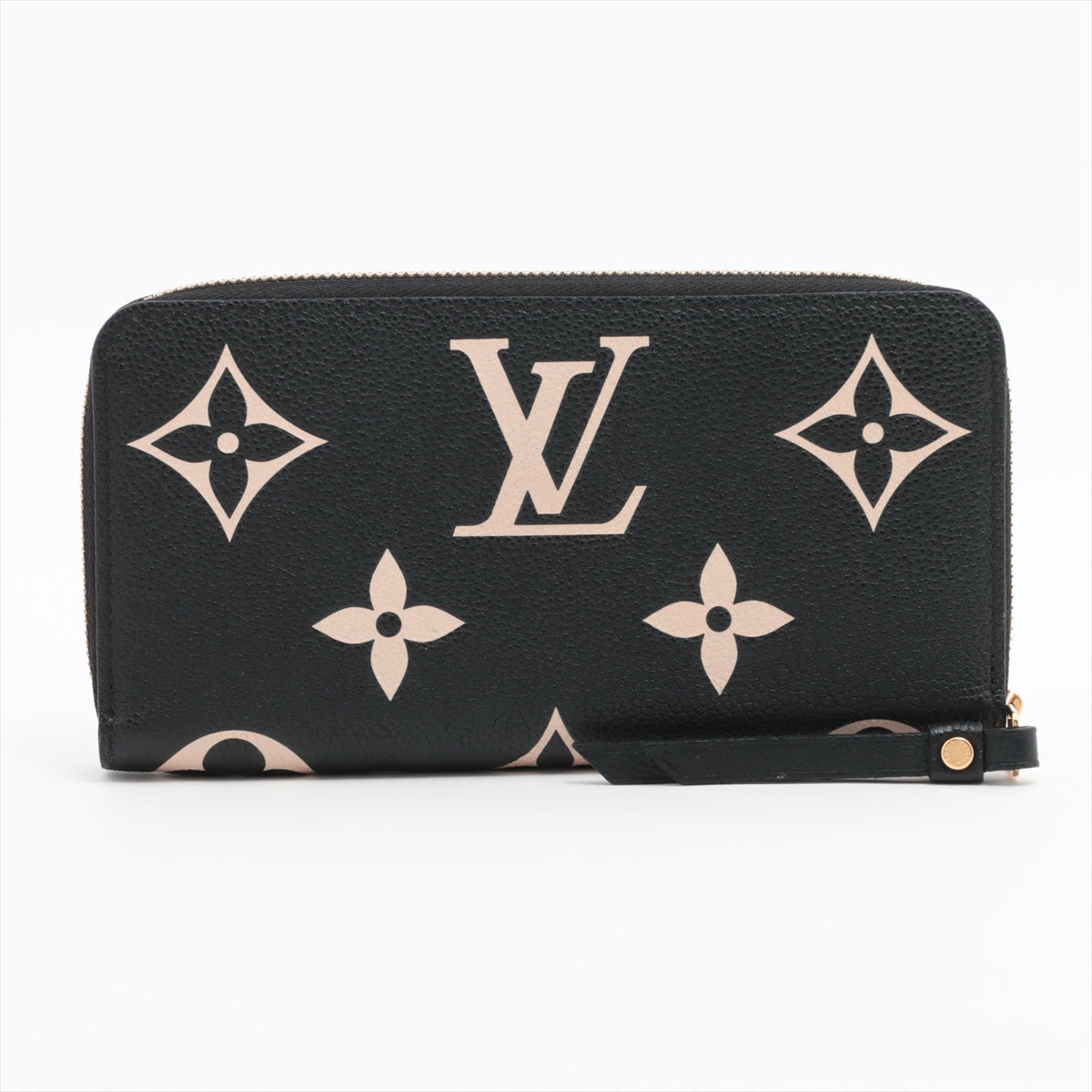 Louis Vuitton Bi-Color Monogram Amplant  Wallet M80481 NoirCreme Round Zip Wallet