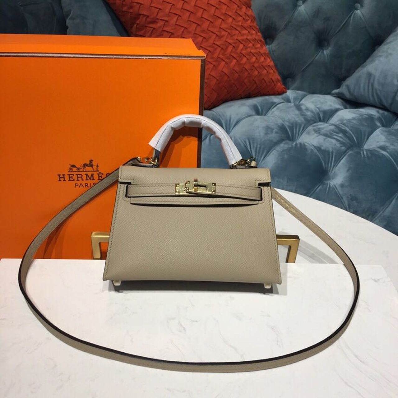 Top Quality Mini Kelly Trench For Women Gold Toned Hardware 7.5in/19cm