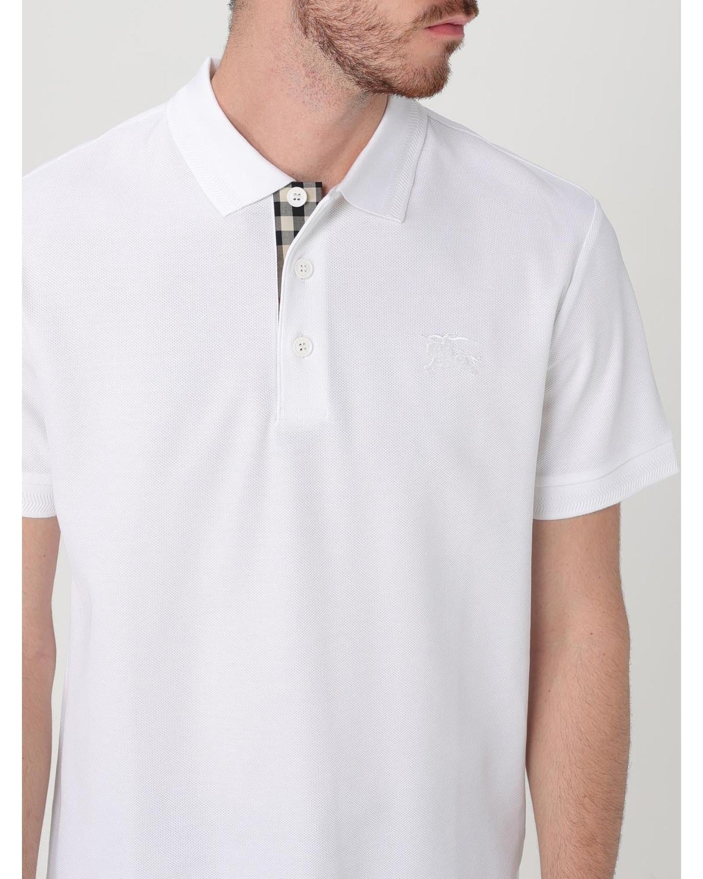 Burberry Short Sleeve Polo Shirt Men White