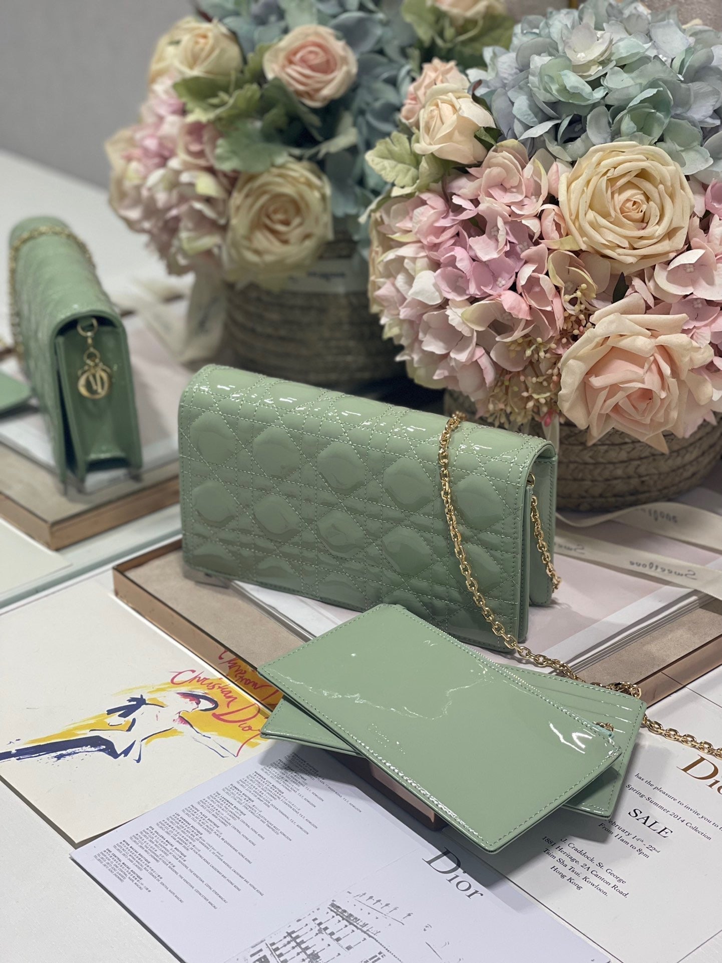 Top Quality Lady Pouch Seafoam, For Women, Womens Handbags 8.5in/21.5cm CD