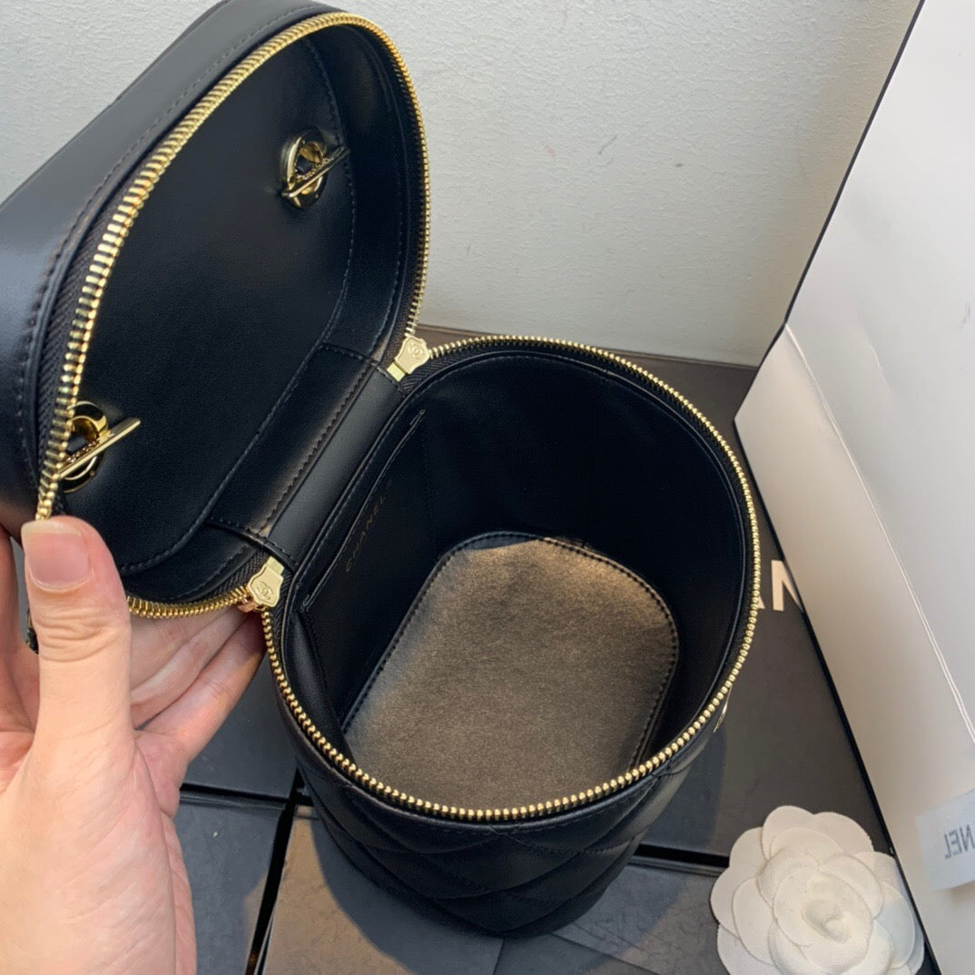 CHLVanity Case Gold Hardware Black For Women Handbags, Shoulder Bags 7.9in/20cm AS2061 