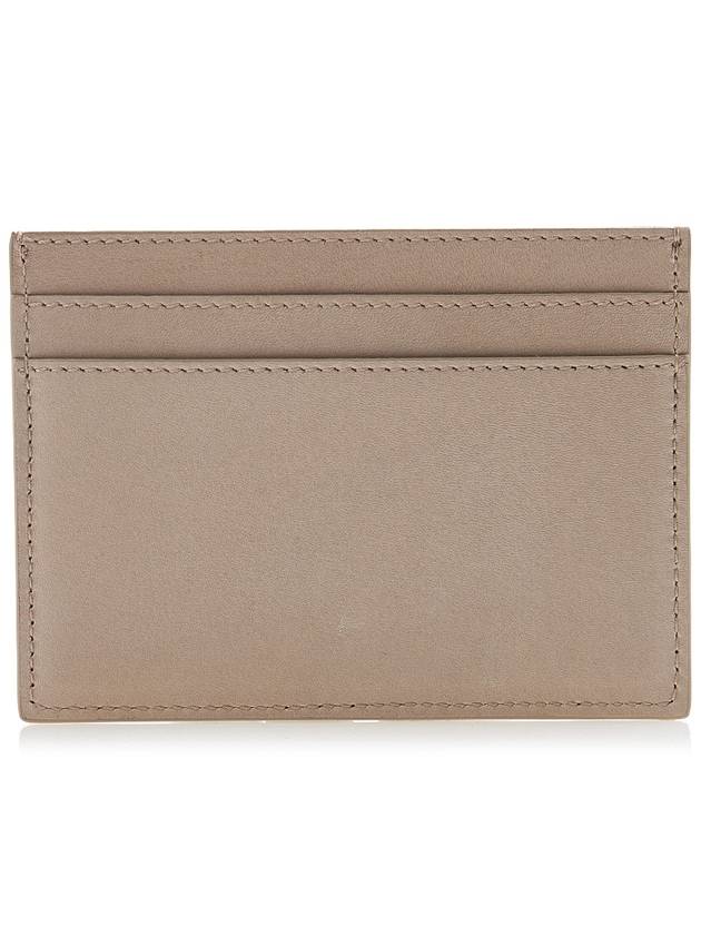 Luxury Saint Laurent Trending 2025 Cassandre Debossed Logo Leather Card Wallet Beige