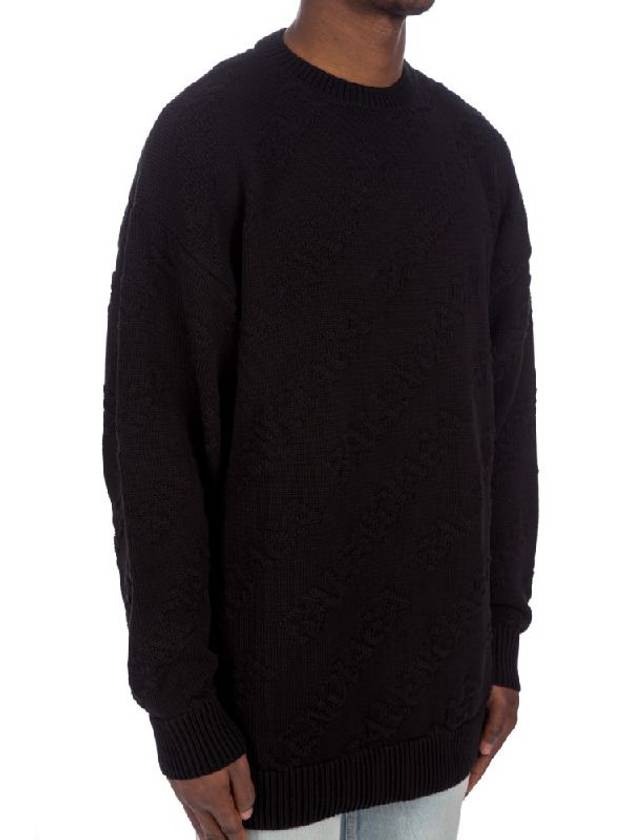 Luxury Balenciaga Trending 2025 Logo Jacquard Cotton Knit Top Black