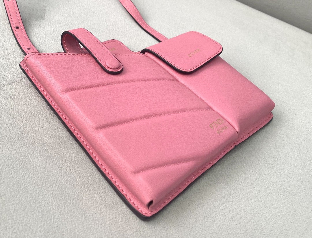 Top QualityTop Quality Bustine 2 Pockets Mini Pink Bag For Woman 16cm/6in