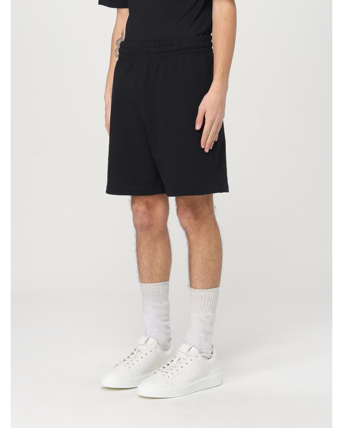 Burberry Cotton Shorts Relaxed Fit Men Black