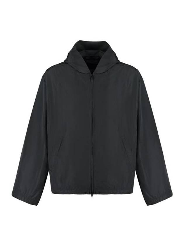 Luxury Balenciaga Trending 2025 Logo Print Hooded Windbreaker Black