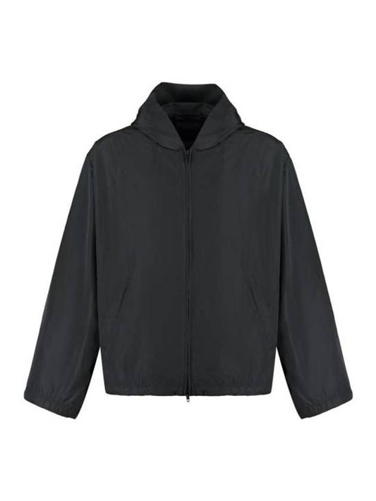 Luxury Balenciaga Trending 2025 Logo Print Hooded Windbreaker Black