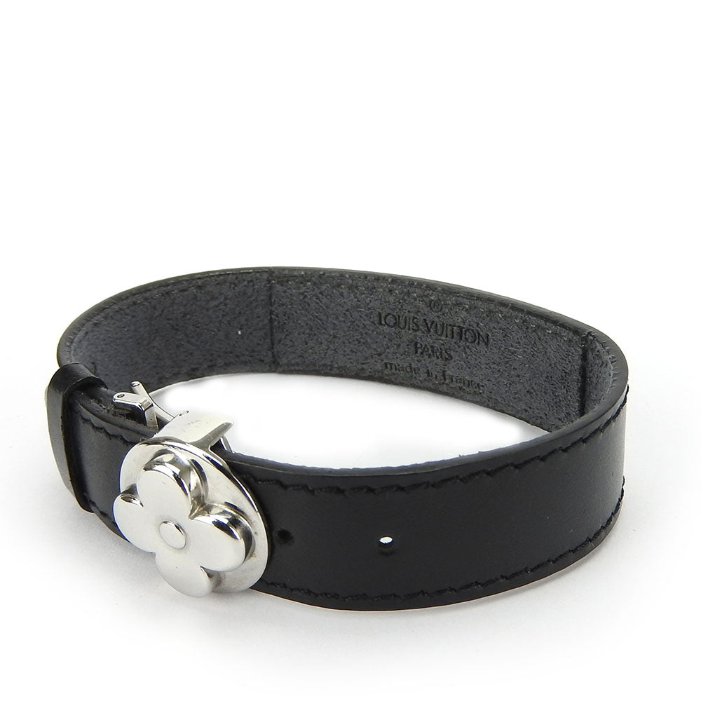 LOUIS VUITTON bracelet M64447 leather black Brasserie Vous Good Luck Women