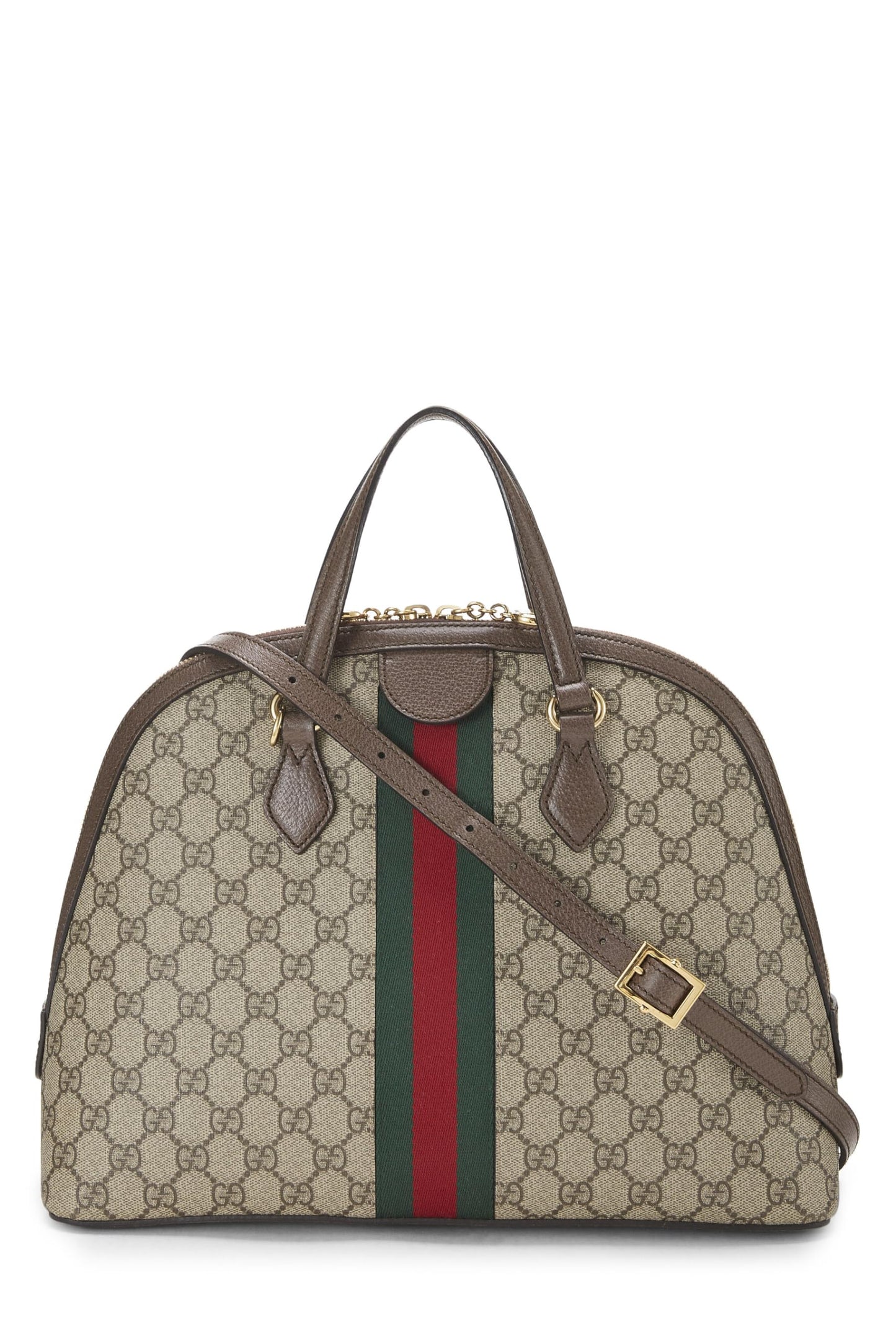 Gucci, Brown Original GG Supreme Ophidia Dome Shoulder Bag Small, Brown