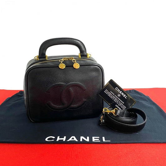 CHANEL Shoulder Bag Matt caviar skin black COCO Mark Women