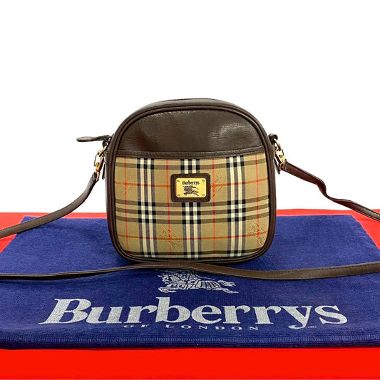 Burberrys   Check Leather Shoulder Bag