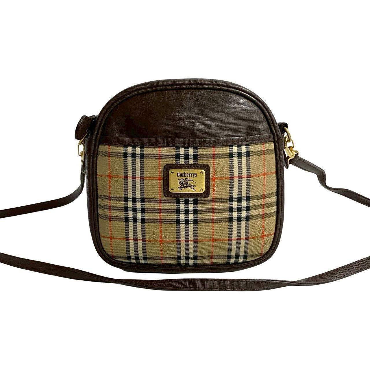 Burberrys   Check Leather Shoulder Bag