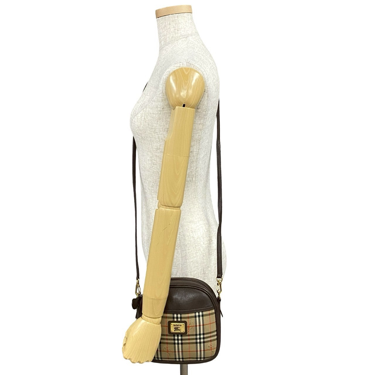 Burberrys   Check Leather Shoulder Bag