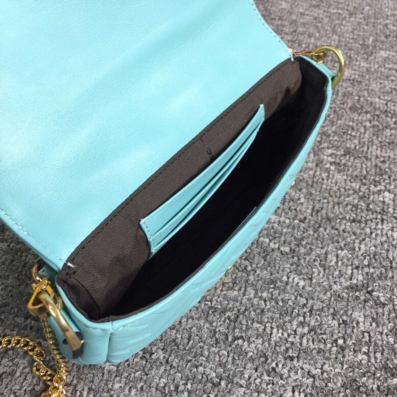 Top QualityTop Quality Baguette Nappa Light Blue For Women, Women’s Handbags, Shoulder And Crossbody Bags 7in/19cm FF 8BS017