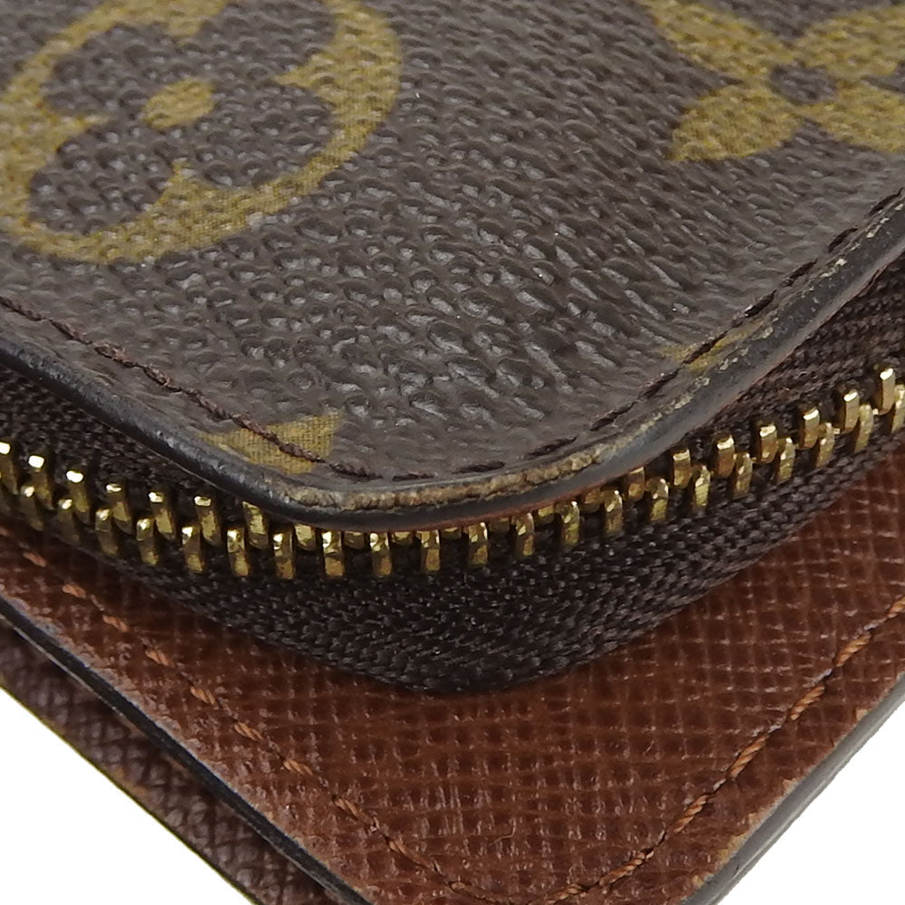 LOUIS VUITTON Bifold Wallet M61667 Monogram Brown Compact zip Women  d
