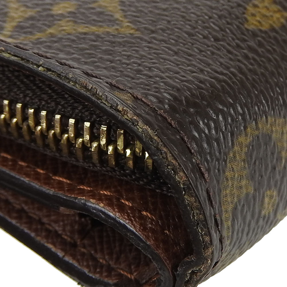 LOUIS VUITTON Bifold Wallet M61667 Monogram Brown Compact zip Women  d