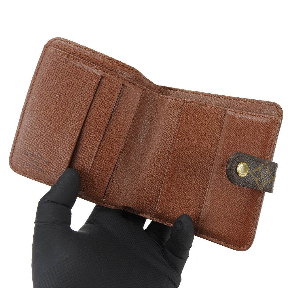 LOUIS VUITTON Bifold Wallet M61667 Monogram Brown Compact zip Women  d