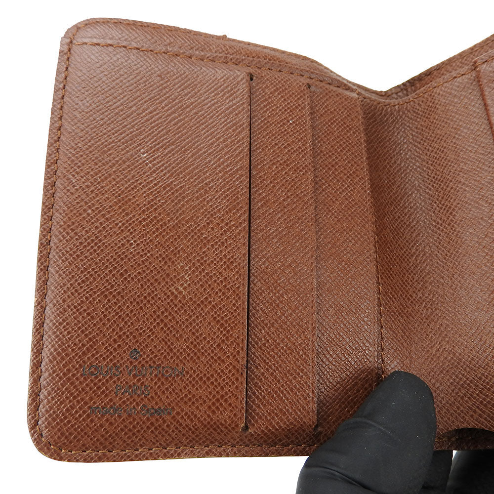 LOUIS VUITTON Bifold Wallet M61667 Monogram Brown Compact zip Women  d