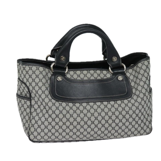 Luxury CELINE Triomphe Hand Bag Canvas Navy  81135