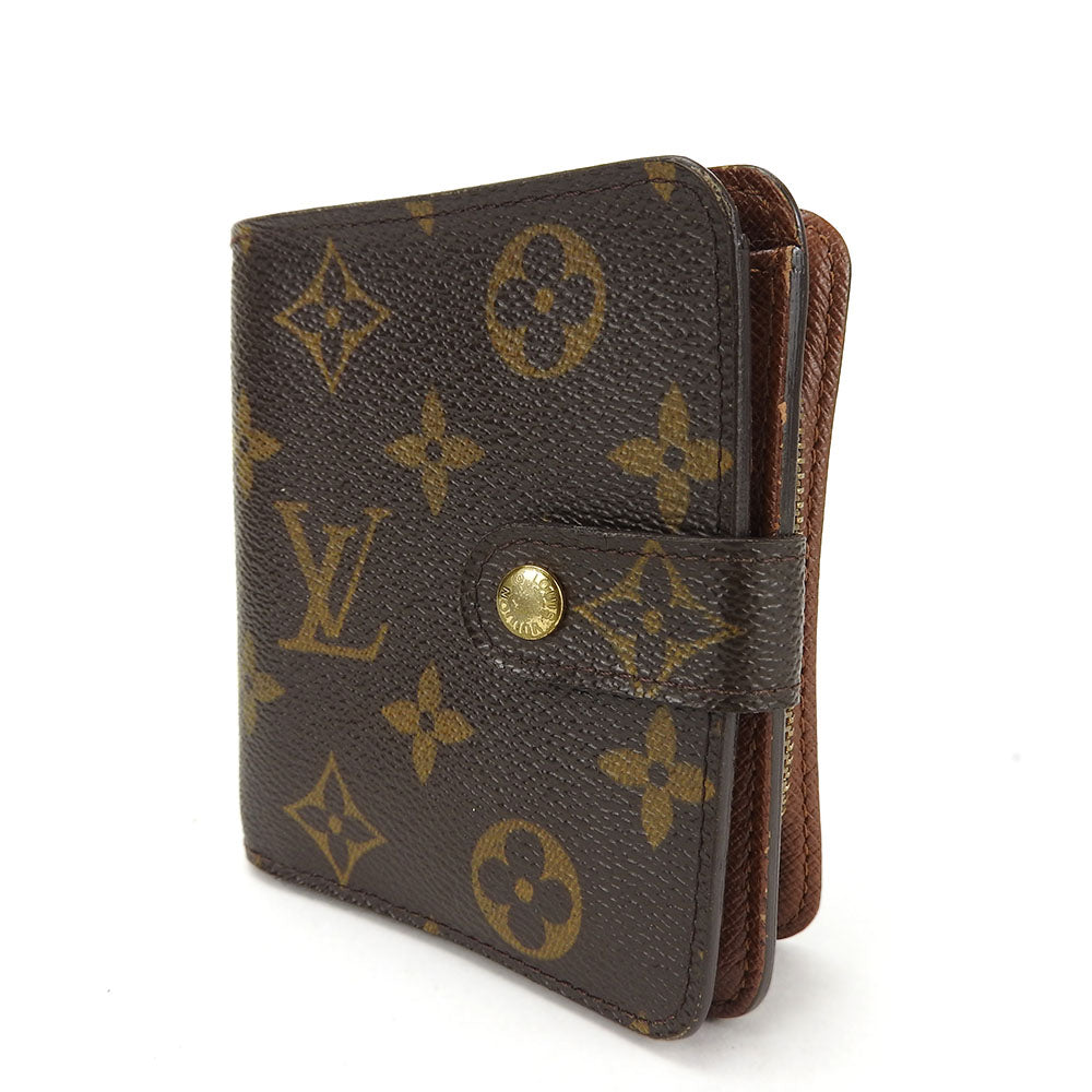 LOUIS VUITTON Bifold Wallet M61667 Monogram Brown Compact zip Women  d
