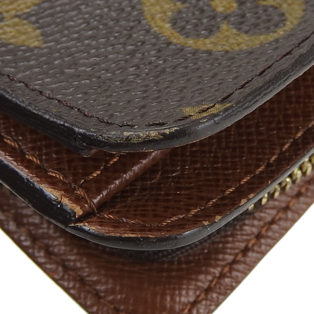 LOUIS VUITTON Bifold Wallet M61667 Monogram Brown Compact zip Women  d