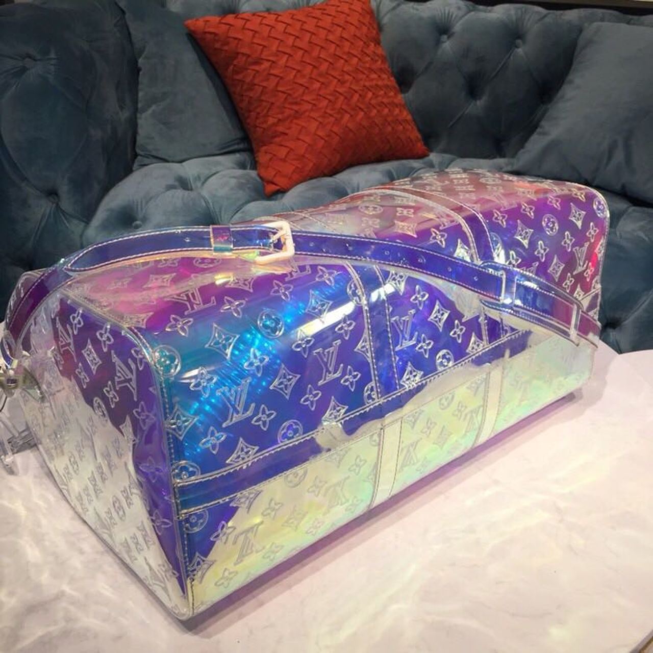 Top Quality Keepall Bandouliere 50 Monogram PVC Iridescent Prism By Virgil Abloh For Men, Bags, Travel Bags 19.7in/50cm Top Quality M53271