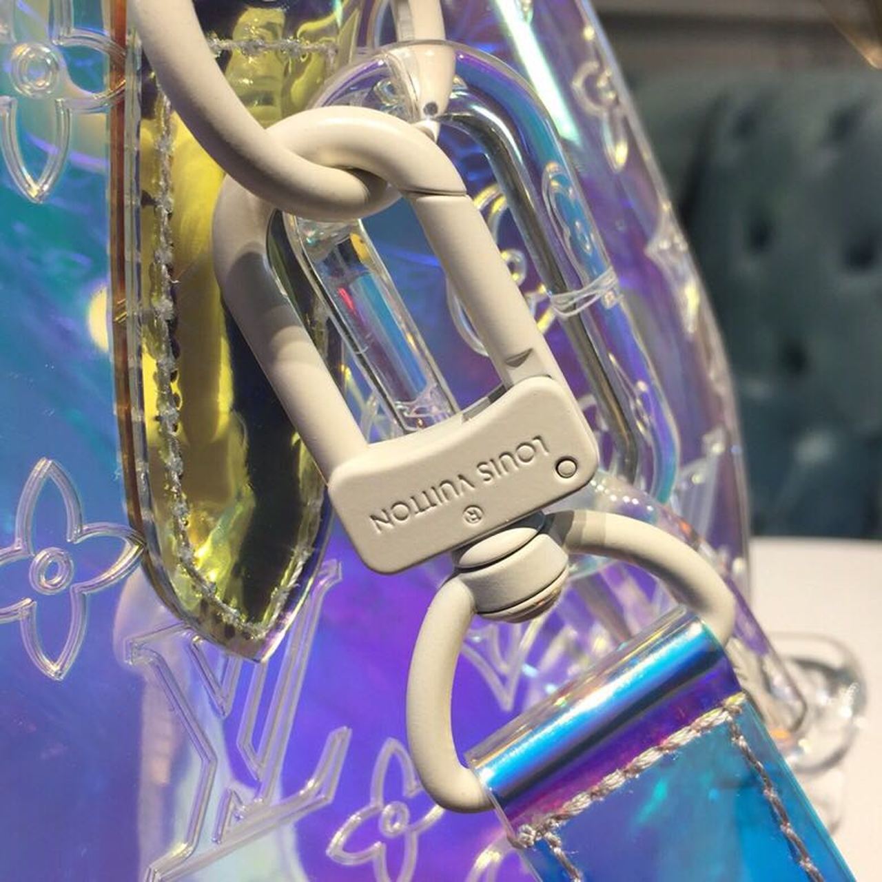 Top Quality Keepall Bandouliere 50 Monogram PVC Iridescent Prism By Virgil Abloh For Men, Bags, Travel Bags 19.7in/50cm Top Quality M53271