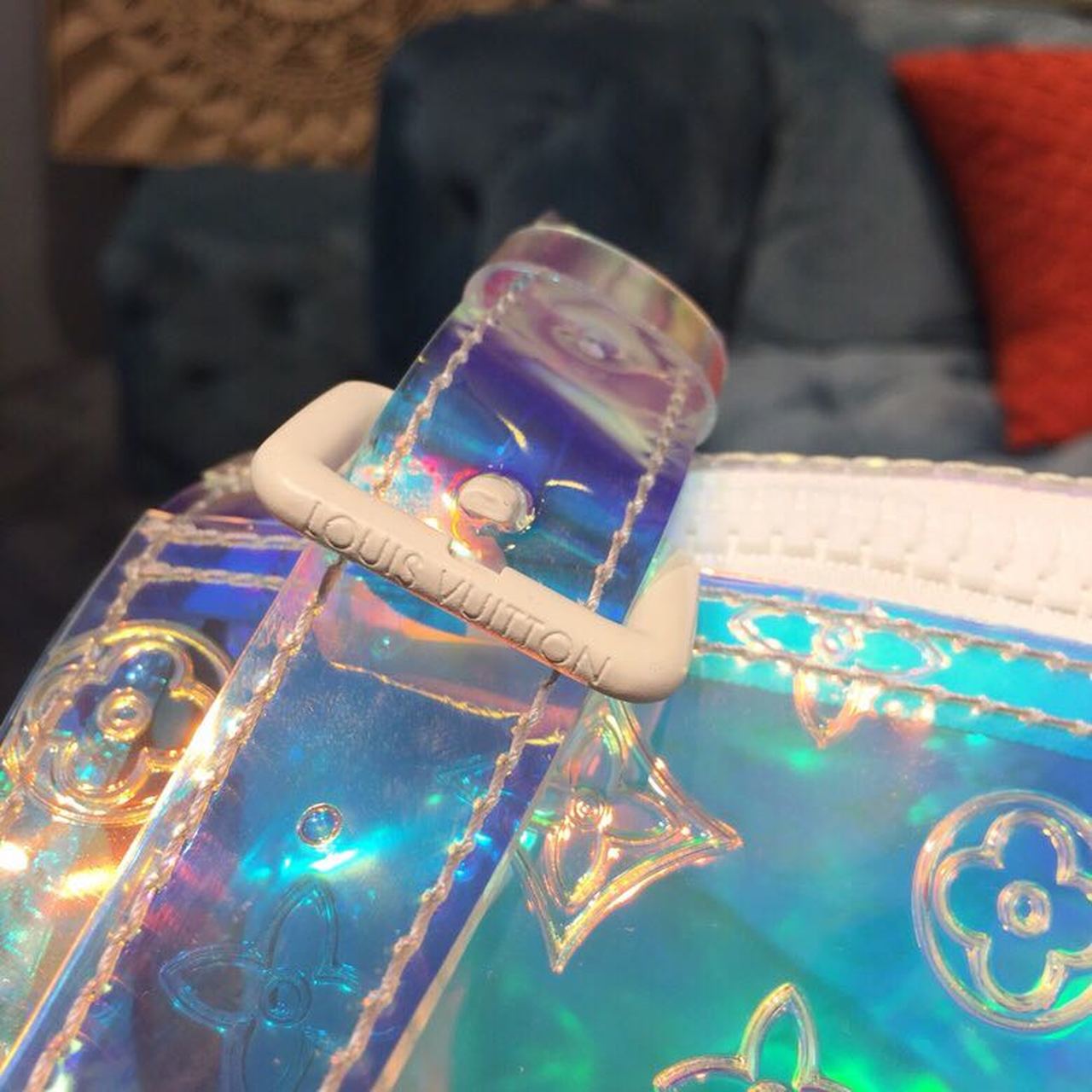Top Quality Keepall Bandouliere 50 Monogram PVC Iridescent Prism By Virgil Abloh For Men, Bags, Travel Bags 19.7in/50cm Top Quality M53271
