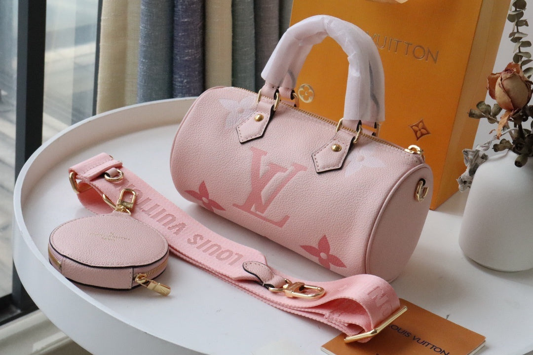 Top Quality Papillon BB Monogram Empreinte Bouton De Rose Pink For Women, Womens Handbags, Shoulder And Crossbody Bags 7.9in/20cm Top Quality M45707