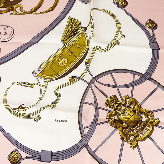 HERMES scarf silk pink Carre90 Women  d